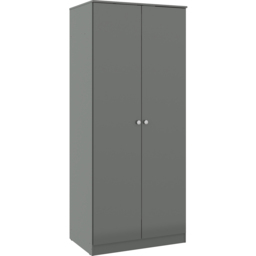 Seconique Denver 2 Door Wardrobe Grey Gloss Bedroom Furniture Set - Size: 175 x 75 x 48cm - Wilko - thumbnail 4