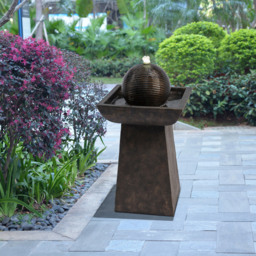 Teamson Home Pedestal with Orb Outdoor Fountain and LED Light - Size: 67.1 x 36.5 x 36.5cm - Black - Wilko - thumbnail 5