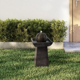 Teamson Home Pedestal with Orb Outdoor Fountain and LED Light - Size: 67.1 x 36.5 x 36.5cm - Black - Wilko - thumbnail 3