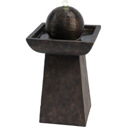 Teamson Home Pedestal with Orb Outdoor Fountain and LED Light - Size: 67.1 x 36.5 x 36.5cm - Black - Wilko - thumbnail 4