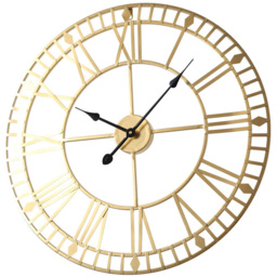EOS Gold Skeleton Wall Clock with Roman Numerals 60cm - Size: 60 x 60 x 2cm - Home Garden Direct - Wilko - thumbnail 4