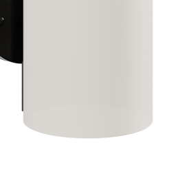 Living and Home White Glass Shade Black E27 Wall Light - Size: 22 x 12 x 20cm - Wilko - thumbnail 6