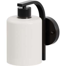 Living and Home White Glass Shade Black E27 Wall Light - Size: 22 x 12 x 20cm - Wilko - thumbnail 1