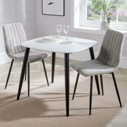 Core Products Aspen 2 Seater Square Dining Set White and Light Grey - Multi - Wilko