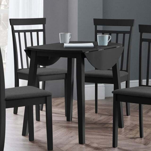 Julian Bowen Coast 4 Seater Round Dropleaf Table Black - Wilko - image 1