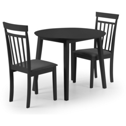 Julian Bowen Coast 4 Seater Round Dropleaf Table Black - Wilko - thumbnail 7