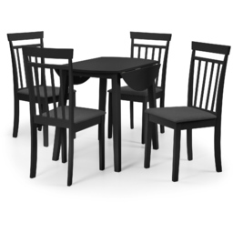 Julian Bowen Coast 4 Seater Round Dropleaf Table Black - Wilko - thumbnail 6