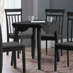 Julian Bowen Coast 4 Seater Round Dropleaf Table Black - Wilko - thumbnail 1