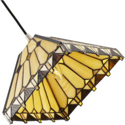 Happy Homewares Art Deco Amber Tiffany Pendant Shade - Size: 14 x 22 x 22cm - Yellow - Wilko - thumbnail 5