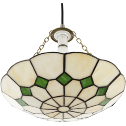 Happy Homewares Green Diamond Amber Stained Glass Pendant Lighting Shade - Size: 6 x 31 x 31cm - Wilko - thumbnail 7
