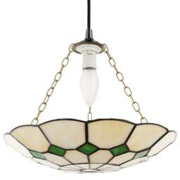 Happy Homewares Green Diamond Amber Stained Glass Pendant Lighting Shade - Size: 6 x 31 x 31cm - Wilko