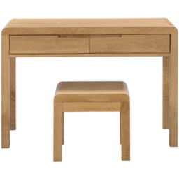 Julian Bowen Curve 2 Drawer White Oak Dressing Table Set - Wood - Wilko - thumbnail 4