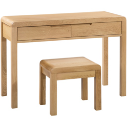 Julian Bowen Curve 2 Drawer White Oak Dressing Table Set - Wood - Wilko - thumbnail 3