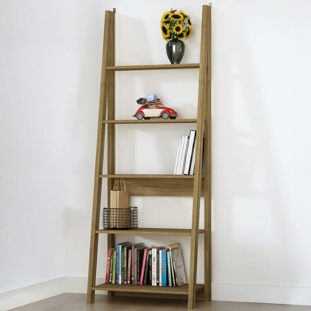 Tiva 5 Shelf Oak Ladder Bookcase - Brown - LPD Home - Wilko - image 1
