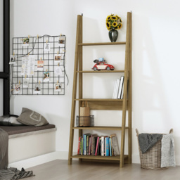 Tiva 5 Shelf Oak Ladder Bookcase - Brown - LPD Home - Wilko - thumbnail 5