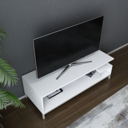 Decorotika Reilly 2 Shelf White TV Unit - Size: 38 x 120 x 45cm - Wilko - thumbnail 4