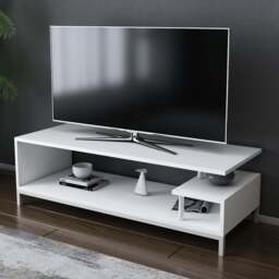 Decorotika Reilly 2 Shelf White TV Unit - Size: 38 x 120 x 45cm - Wilko