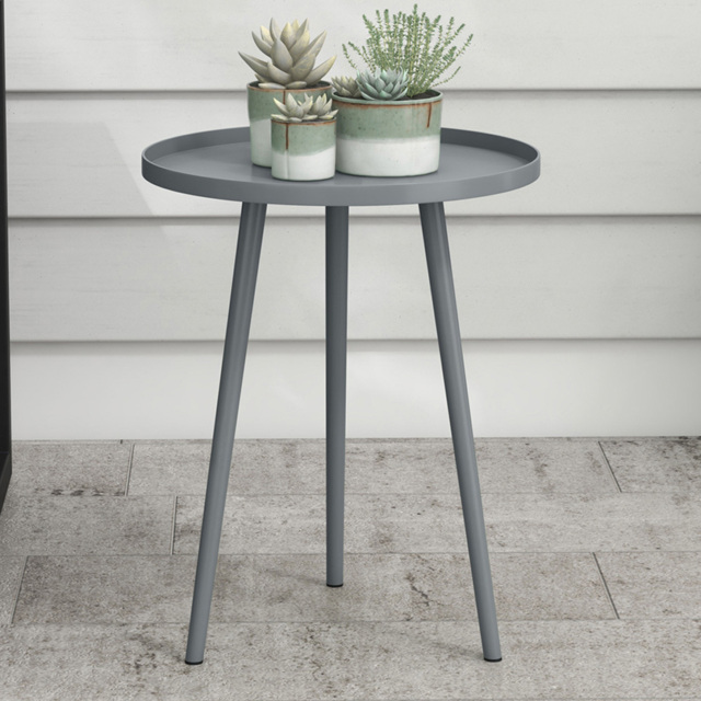 Outsunny Grey Round Garden Coffee Table - Size: 50 x 40 x 40cm - Wilko - image 1