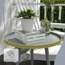 Outsunny Grey Round Garden Coffee Table - Size: 50 x 40 x 40cm - Wilko - thumbnail 7