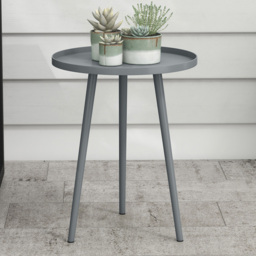 Outsunny Grey Round Garden Coffee Table - Size: 50 x 40 x 40cm - Wilko