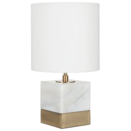 Premier Housewares White Linen Shade Marble Accent Lamp - Size: 24 x 24 x 44cm - Wilko - thumbnail 3