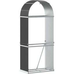 vidaXL Anthracite Galvanised Steel Firewood Log Holder 190 x 80 x 45cm - Grey - Wilko - thumbnail 1