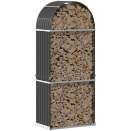 vidaXL Anthracite Galvanised Steel Firewood Log Holder 190 x 80 x 45cm - Grey - Wilko - thumbnail 3