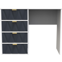 Crowndale Diamond Ready Assembled 4 Drawer Vanity Desk Matt Indigo and White - Size: 40 x 97 x 76cm - Wilko - thumbnail 4