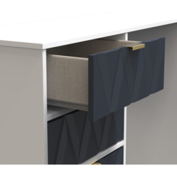 Crowndale Diamond Ready Assembled 4 Drawer Vanity Desk Matt Indigo and White - Size: 40 x 97 x 76cm - Wilko - thumbnail 6