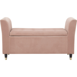 GFW Genoa Blush Pink Upholstered Window Seat With Storage - Size: 41 x 107 x 58cm - Wilko - thumbnail 3
