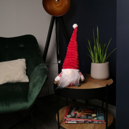Samuel Alexander Red Grooved Hat Plush Sitting Gonk Christmas Decoration 40cm - Size: 40 x 29 x 15cm - Grey - Wilko - thumbnail 7