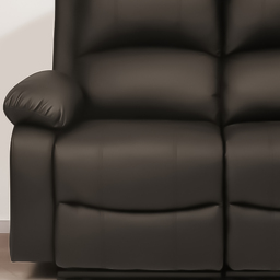 Brooklyn 2 Seater Brown Bonded Leather Manual Recliner Sofa - Wilko - thumbnail 4
