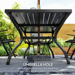 Outsunny 6 Seater Garden Dining Set Grey - Wilko - thumbnail 7