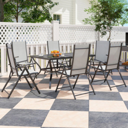 Outsunny 6 Seater Garden Dining Set Grey - Wilko
