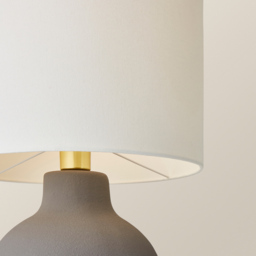 ValueLights Blair Natural Linen Shade Grey Stone Hand Finished Ceramic LED Table Lamp - Size: 51 x 35 x 35cm - Wilko - thumbnail 4