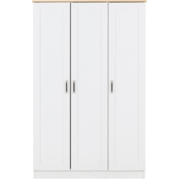 Seconique Portland 3 Door White and Oak Effect Wardrobe - Wilko - thumbnail 4