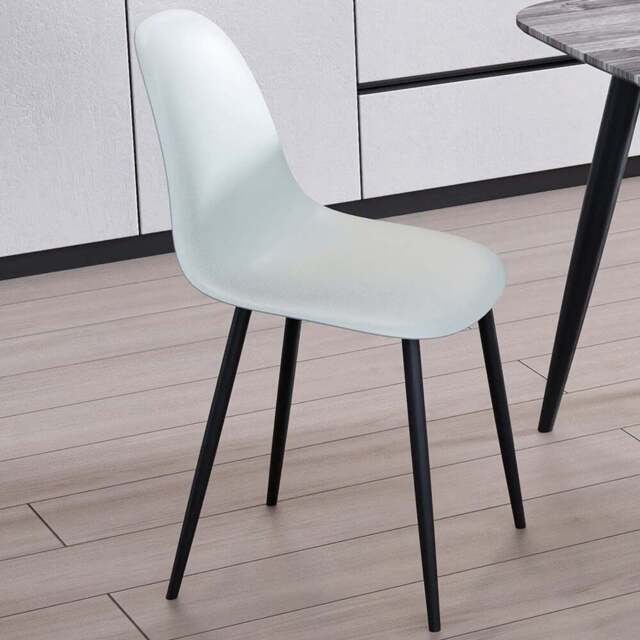 Core Products Aspen Set of 2 Light Grey and Black Curved Dining Chair - Wilko - image 1