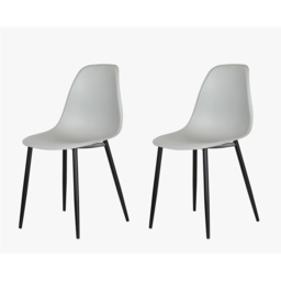 Core Products Aspen Set of 2 Light Grey and Black Curved Dining Chair - Wilko - thumbnail 5