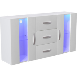 Vida Designs Astro 2 Door 3 Drawer White Sideboard with LED - Size: 32 x 135 x 70cm - Wilko - thumbnail 3