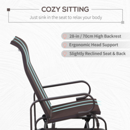 Outsunny Brown Texteline Outdoor Gliding Rocking Chair - Size: 1 Seater - Wilko - thumbnail 6