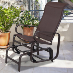 Outsunny Brown Texteline Outdoor Gliding Rocking Chair - Size: 1 Seater - Wilko - thumbnail 1