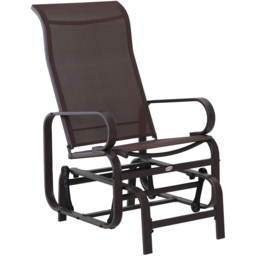 Outsunny Brown Texteline Outdoor Gliding Rocking Chair - Size: 1 Seater - Wilko - thumbnail 3