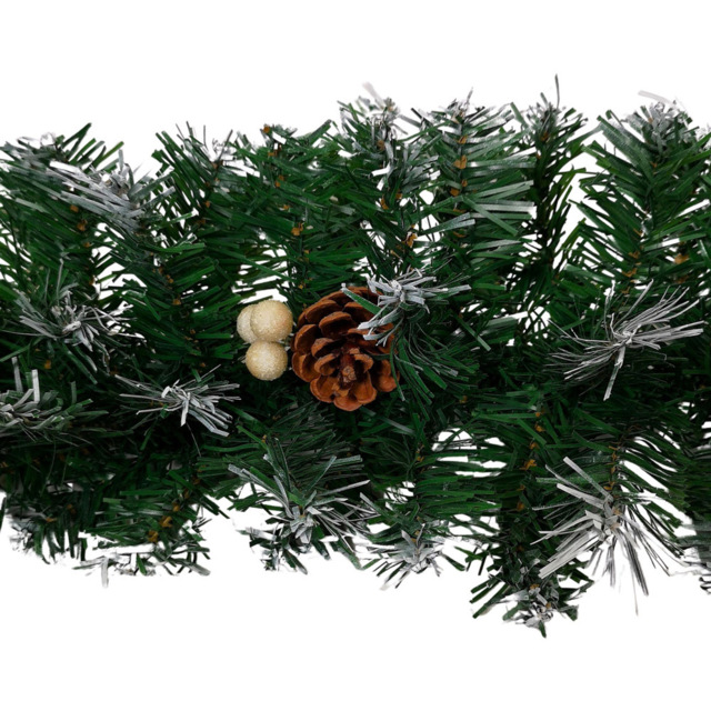 Samuel Alexander Snow Tip Christmas Pine Garland with White Berries and Cones 270cm - Size: 9ft - Green - Premier Decorations Ltd - Wilko - image 1