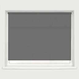 Caecus Straight Edge Roller Blind Charcoal Grey 210cm - Wilko - thumbnail 1