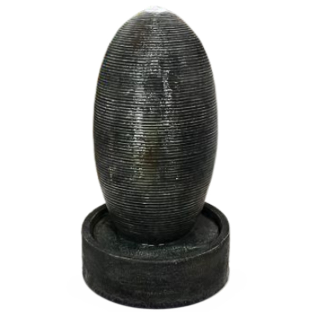 Tranquillity Ripple Oval LED Water Feature - Size: 70 x 38 x 38cm - Grey - Wilko - image 1