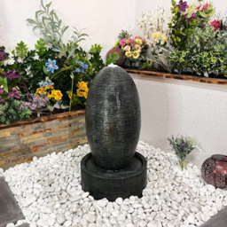Tranquillity Ripple Oval LED Water Feature - Size: 70 x 38 x 38cm - Grey - Wilko - thumbnail 3