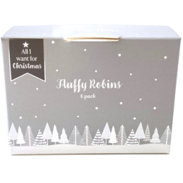 Pack of 6 Fluffy Robins - Size: 8 x 6 x 7 cm - Wilko - thumbnail 3