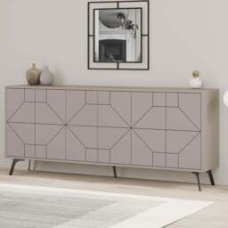 Decortie Dune 6 Door Mocha Grey Console Table - Size: 77.4 x 183.8 x 35cm - Wilko - thumbnail 1
