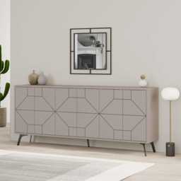 Decortie Dune 6 Door Mocha Grey Console Table - Size: 77.4 x 183.8 x 35cm - Wilko - thumbnail 6