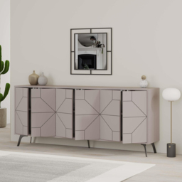 Decortie Dune 6 Door Mocha Grey Console Table - Size: 77.4 x 183.8 x 35cm - Wilko - thumbnail 7